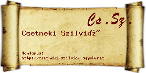 Csetneki Szilvió névjegykártya